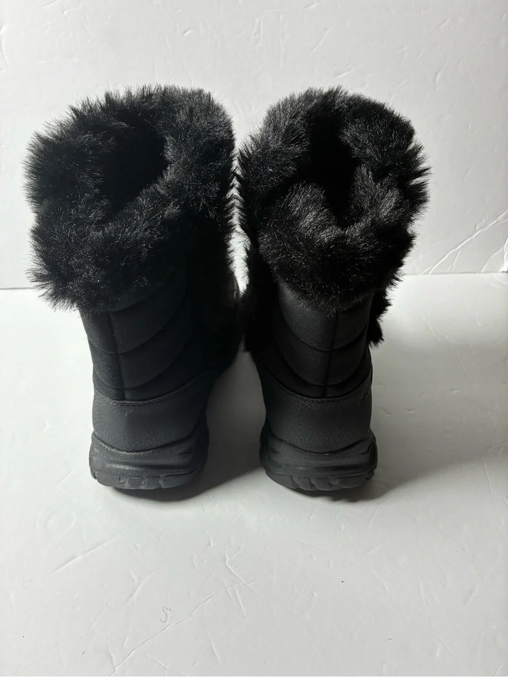 Lands' End Black Faux-Fur Winter Snow Boots